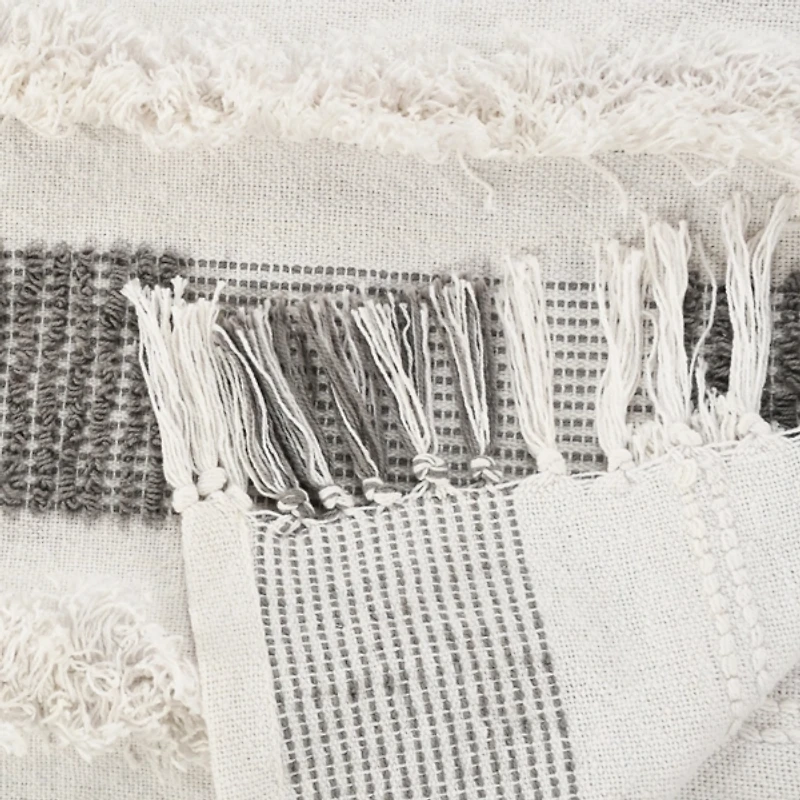 Spencer Gray and White Plaid Throw