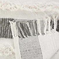 Spencer Gray and White Plaid Throw