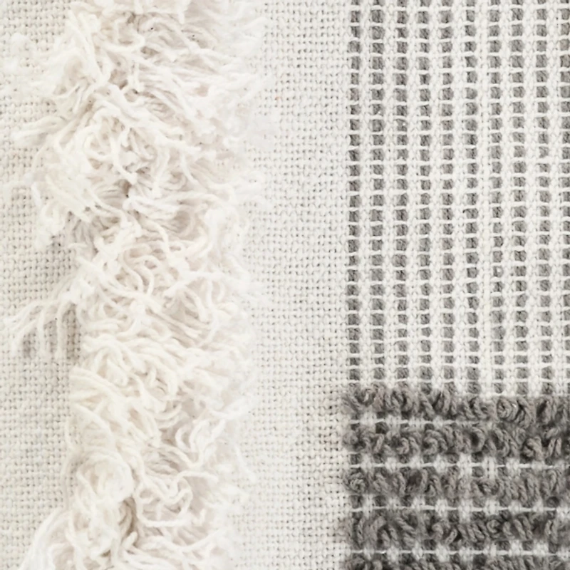 Spencer Gray and White Plaid Throw