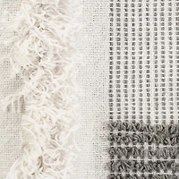 Spencer Gray and White Plaid Throw