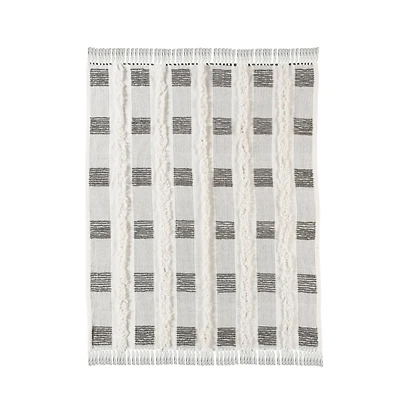 Spencer Gray and White Plaid Throw