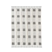 Spencer Gray and White Plaid Throw