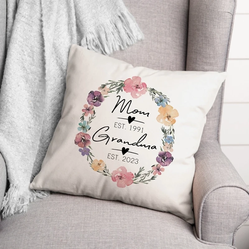 Personalized Mother's Day Dates Outdoor Pillow