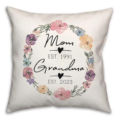 Personalized Mother's Day Dates Outdoor Pillow