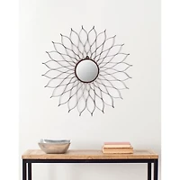 Wrought Iron Flower Petal Wall Mirror