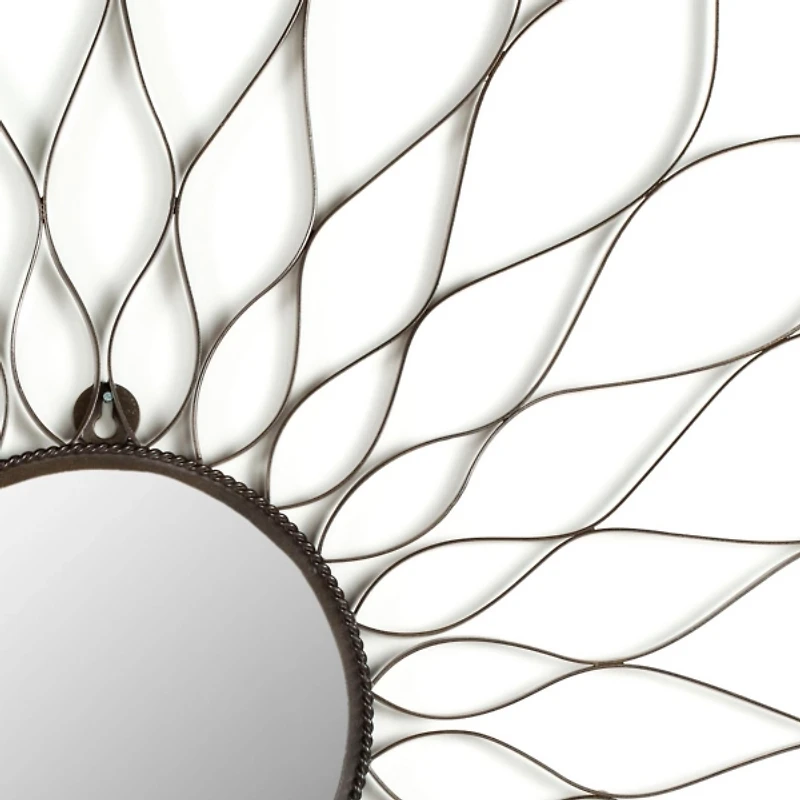 Wrought Iron Flower Petal Wall Mirror