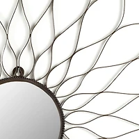 Wrought Iron Flower Petal Wall Mirror