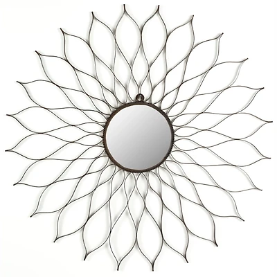 Wrought Iron Flower Petal Wall Mirror