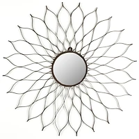 Wrought Iron Flower Petal Wall Mirror