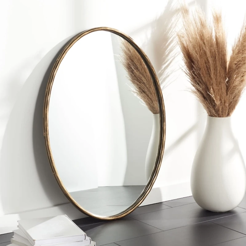 Trish Brass Forged Oval Wall Mirror