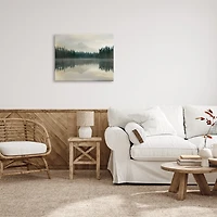 Foggy Lake Landscape Canvas Art Print