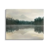 Foggy Lake Landscape Canvas Art Print