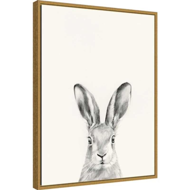 Rabbit Mug Shot Framed Canvas Art Print