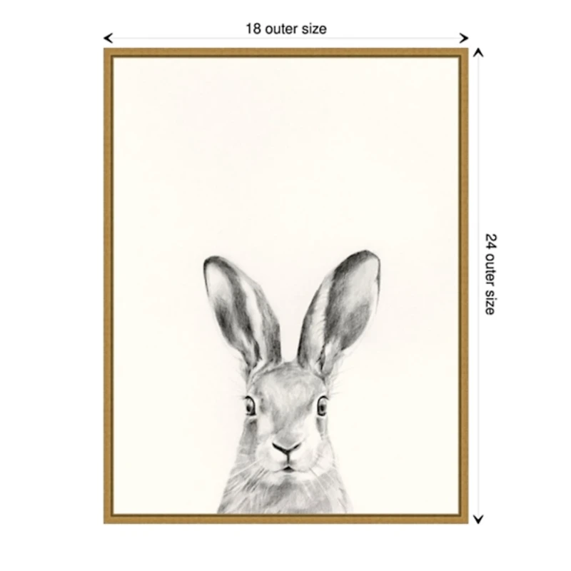 Rabbit Mug Shot Framed Canvas Art Print