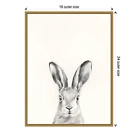 Rabbit Mug Shot Framed Canvas Art Print