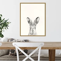 Rabbit Mug Shot Framed Canvas Art Print