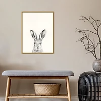 Rabbit Mug Shot Framed Canvas Art Print