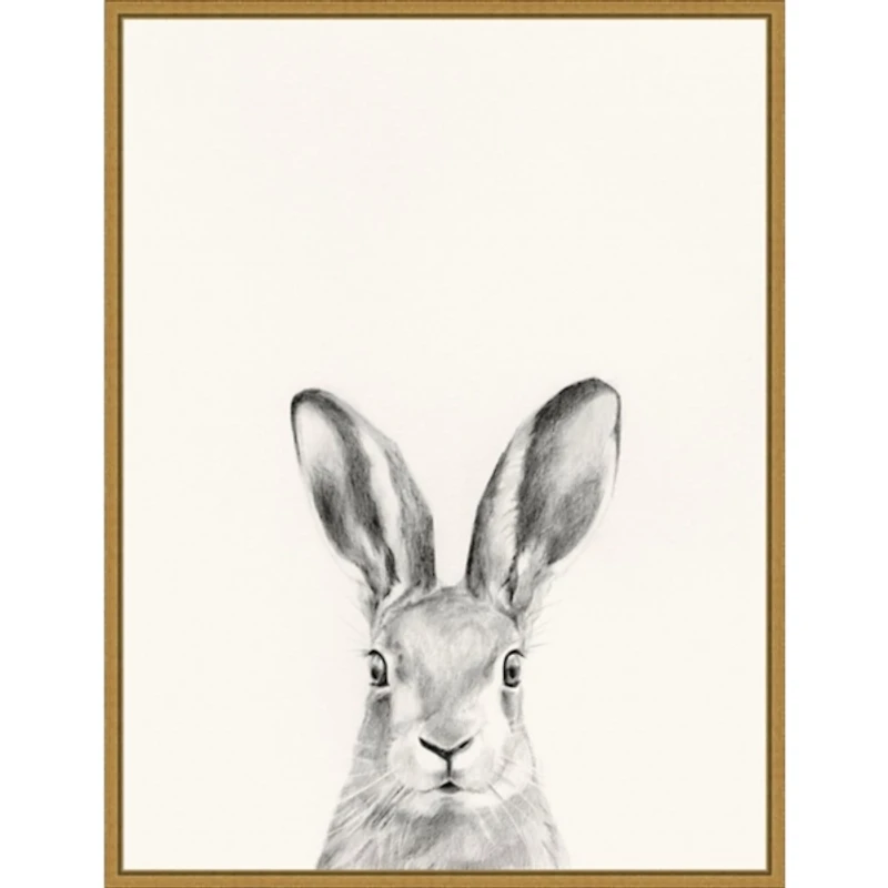 Rabbit Mug Shot Framed Canvas Art Print