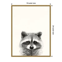 Raccoon Mug Shot Framed Canvas Art Print