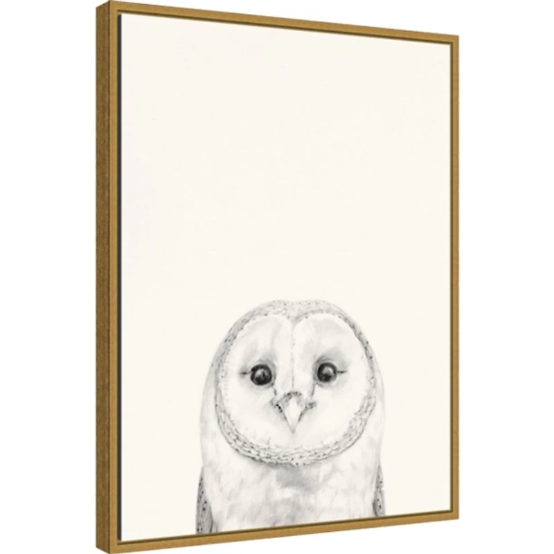 Owl Mug Shot Framed Canvas Art Print
