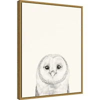 Owl Mug Shot Framed Canvas Art Print