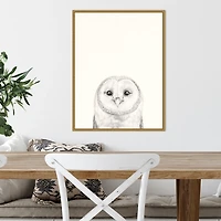 Owl Mug Shot Framed Canvas Art Print