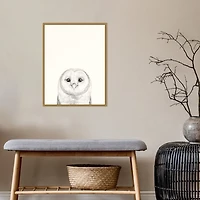 Owl Mug Shot Framed Canvas Art Print