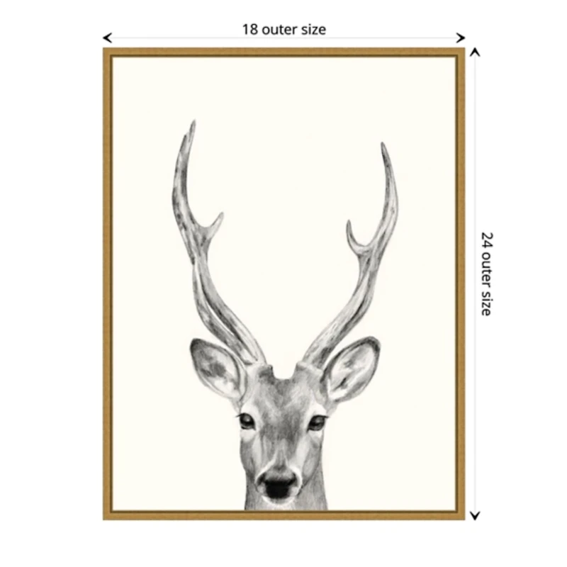 Deer Mug Shot Framed Canvas Art Print