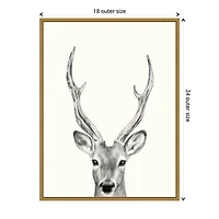 Deer Mug Shot Framed Canvas Art Print