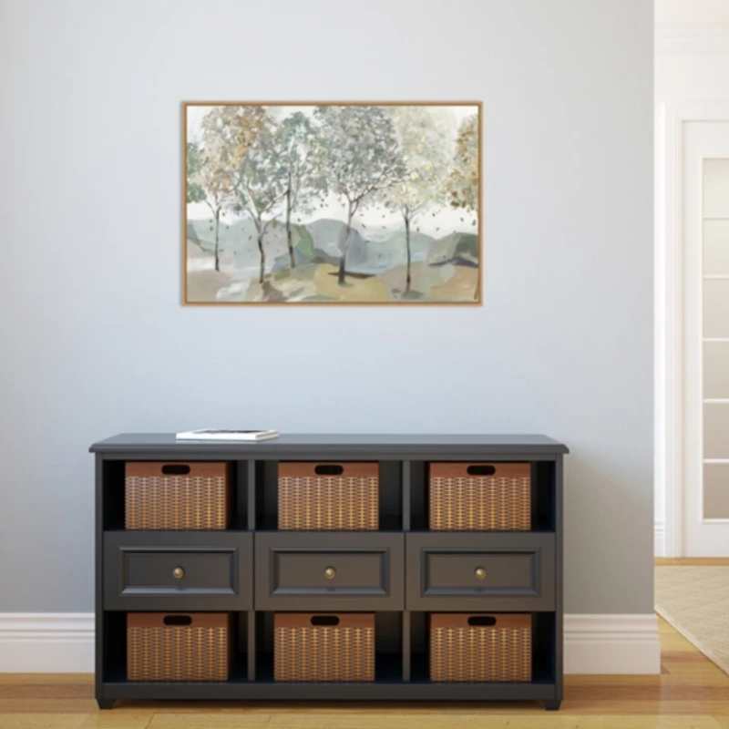 Breezy Landscape Trees I Framed Canvas Art Print