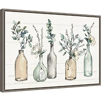 Modern Farmhouse Floral Framed Canvas Art Print