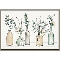Modern Farmhouse Floral Framed Canvas Art Print