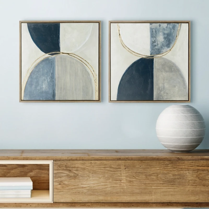 Moon Phase Framed Canvas Art Print, Set of 2