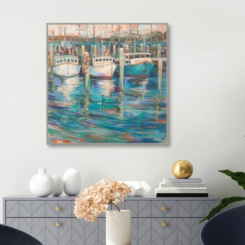 Trio Light Framed Canvas Art Print