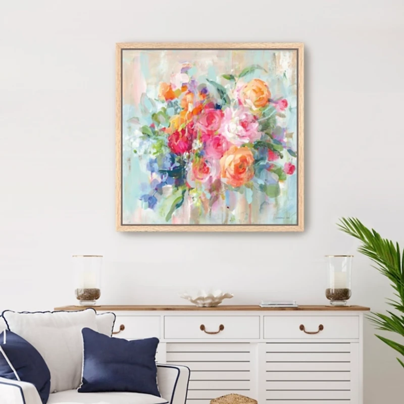 Sun Drenched Bouquet Framed Canvas Art Print