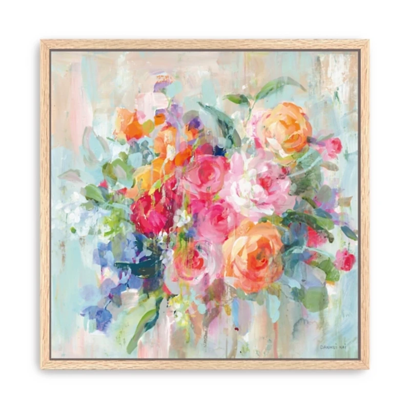 Sun Drenched Bouquet Framed Canvas Art Print