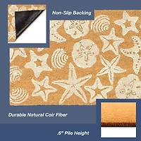 Starfish and Sand Dollars Coir Doormat