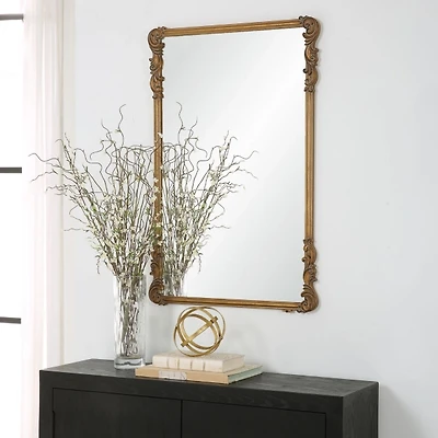 Antique Gold Vintage Rectangular Wall Mirror