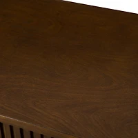 Walnut and Gold Linear Cabinet