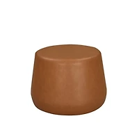 Newton Carmel Faux Leather Thimble Ottoman