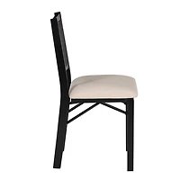 Black Woven Cane Foldable Dining Chair