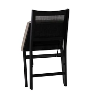 Black Woven Cane Foldable Dining Chair