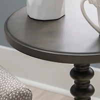 Gray Wood Spindle Side Table