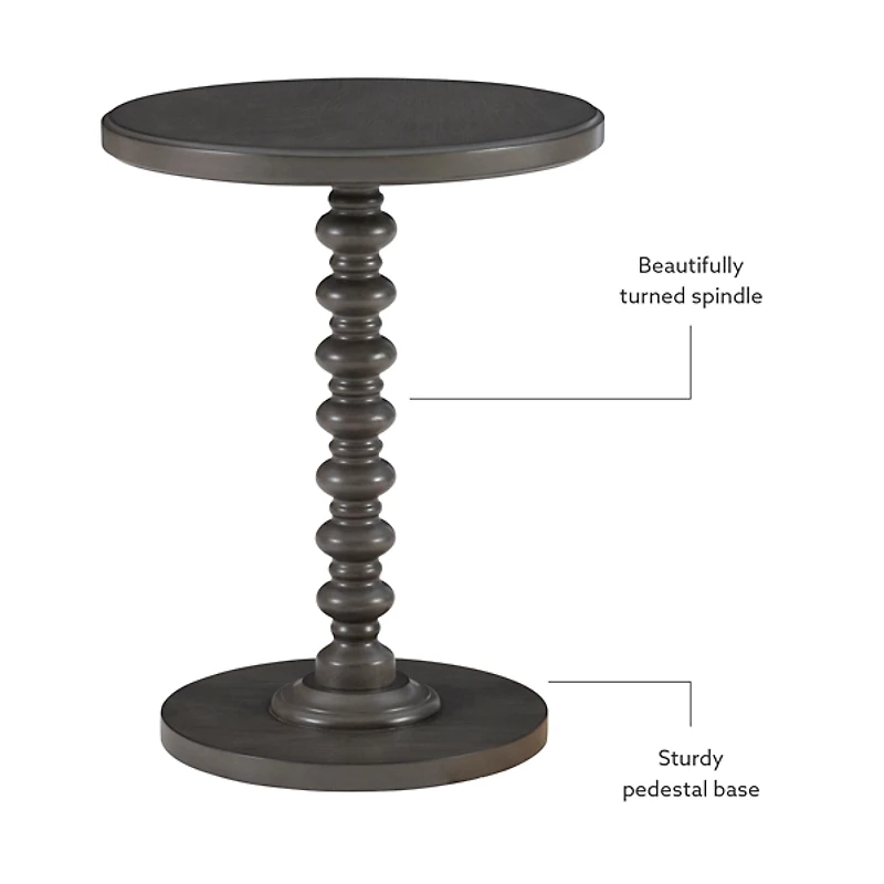 Gray Wood Spindle Side Table