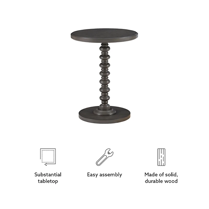 Gray Wood Spindle Side Table