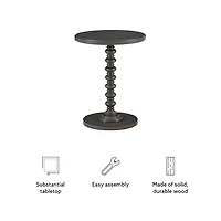 Gray Wood Spindle Side Table
