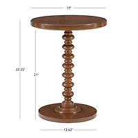 Brown Wood Spindle Side Table