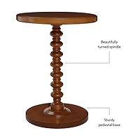 Brown Wood Spindle Side Table