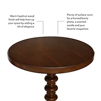 Brown Wood Spindle Side Table