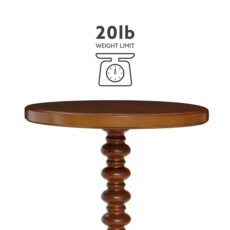 Brown Wood Spindle Side Table
